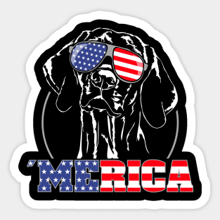 Hungarian Vizsla American Flag Merica patriotic dog Sticker